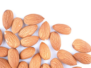 almonds on a white background