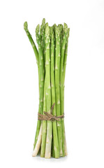  green asparagus isolated on white