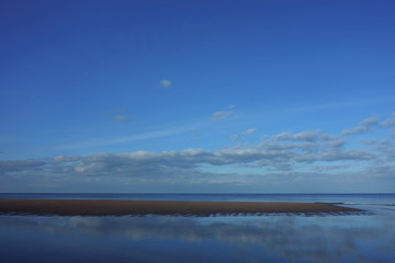 Sea scape with a blue sky