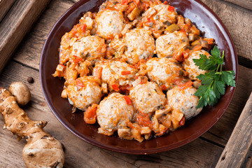 Rissole with vegetable side dish