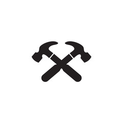 Hammer tool logo design vector template
