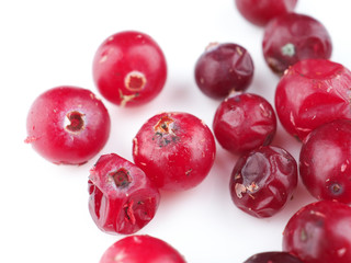 cranberries on a white background