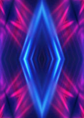 Dark abstract futuristic background. Neon glow, light lines, shapes. UV light.