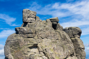 Fototapeta premium Słonecznik/Noon stone, giant rock formation at Czech-Polish border line. Krkonose/Giant mountains, Czech republic/Poland