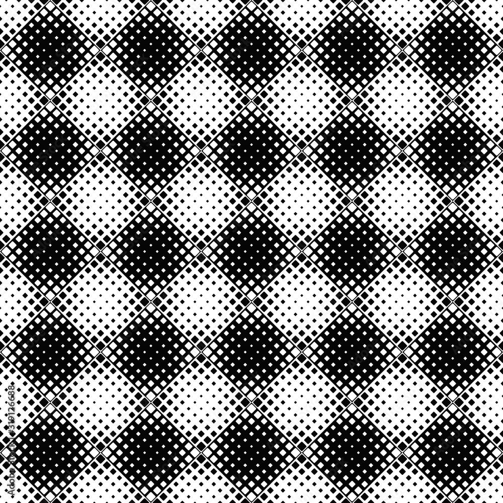 Poster black and white geometrical diagonal rounded square pattern background - abstract vector design