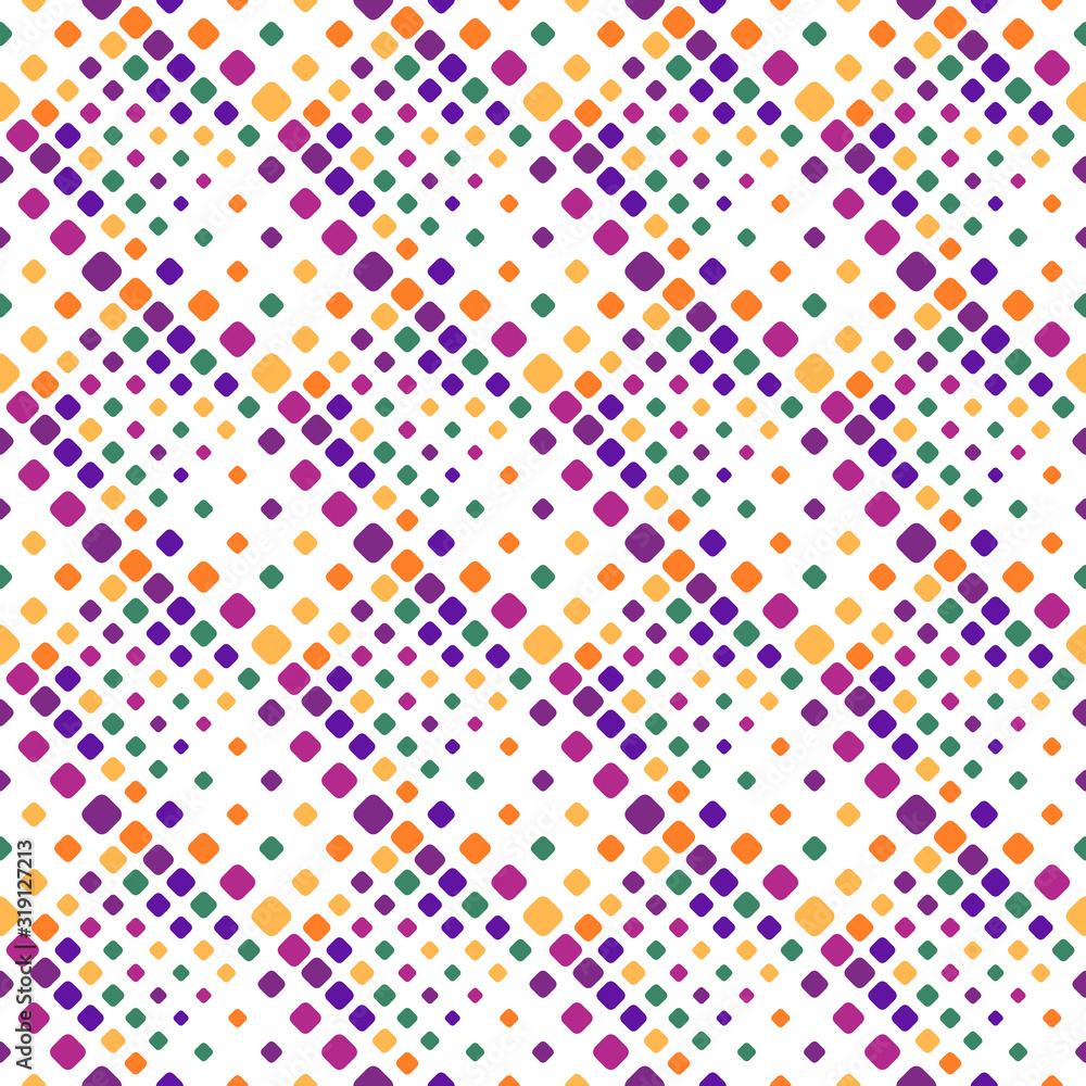 Poster Seamless diagonal square pattern background - geometrical vector design from rounded squares