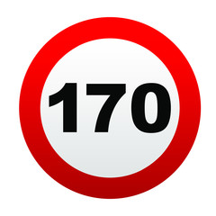Speed limit traffic signs. Vector icon.
