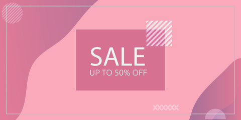 Liquid Pink Pastel Simple Sale Banner Memphis Abstract Background 