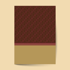 Luxury cover page design with pattern background, antique greeting card, ornate page cover, ornamental pattern template for design