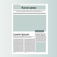 Newspaper layout template, vector illustration.