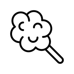 cotton candy on stick related sweets and candy vector in lineal style
