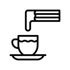 sweets and candy related coffee with  biscuit vector in lineal style