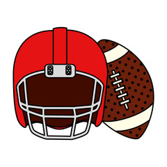 ball and american football helmet isolated icon vector illustration design