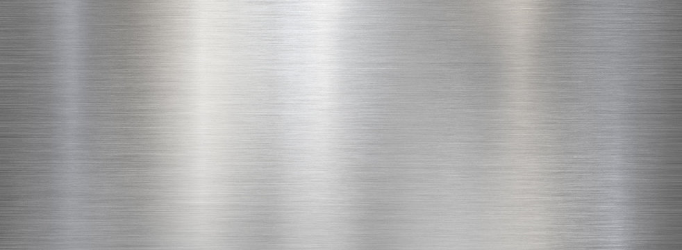 Fine brushed wide metal steel or aluminum plate