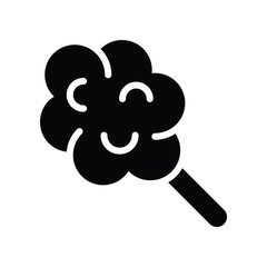 cotton candy on stick related sweets and candy vector in solid design