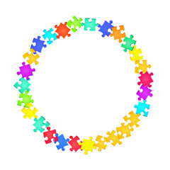 Game riddle jigsaw puzzle rainbow colors parts 
