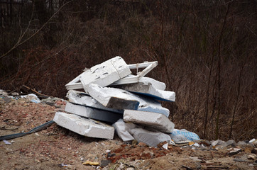 Winter landscape.Ecology of Ukraine. Nature near Ukrainian capital. Environmental contamination....