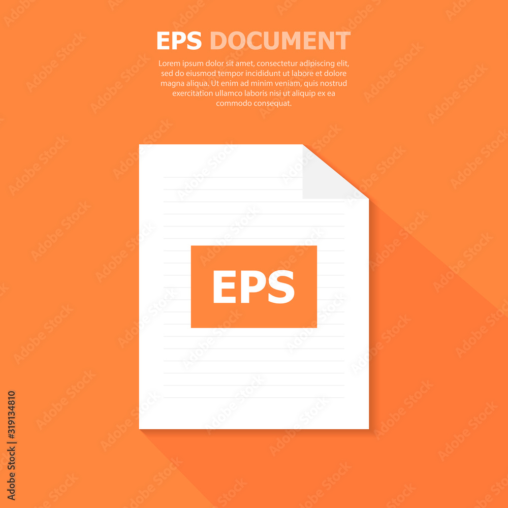Poster the eps white file is located on a orange background. a document for general use. computer file. abo