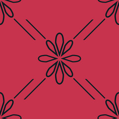 abstract floral seamless pattern with flowers, netting and leaves