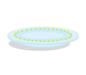 Plate on a white background. Cartoon. Vector illustration.