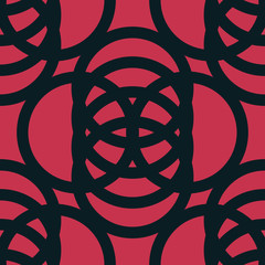 Seamless geometric abstract pattern with circles and rings