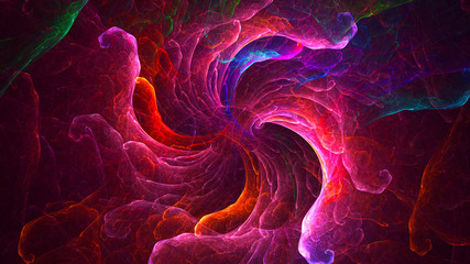 Fractal 3D rendering abstract and shiny background