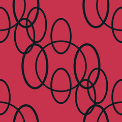 Seamless geometric abstract pattern with circles and rings