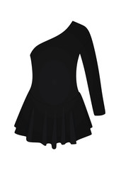 One sleeve black dress. vector illustration