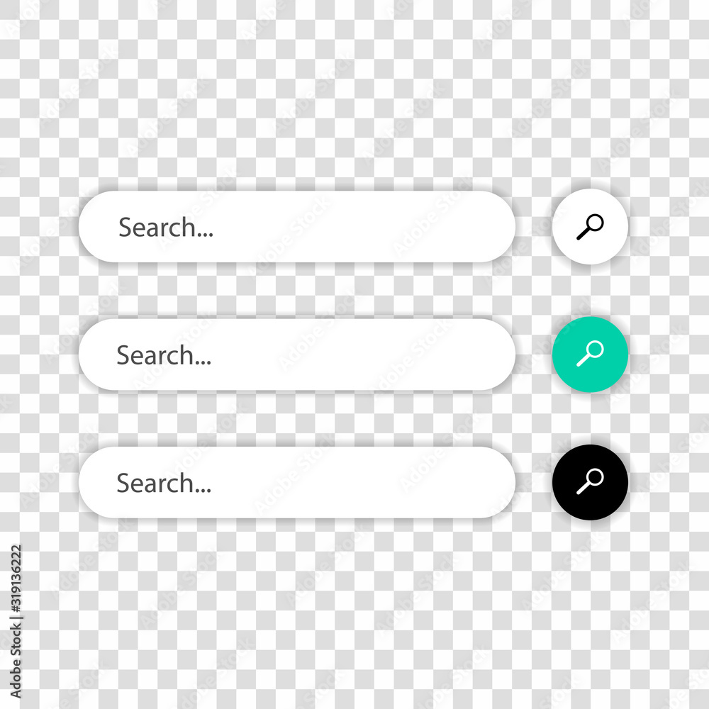 Poster search items of different shapes and colors are depicted on a transparent background.