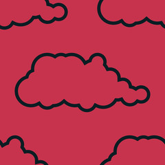 seamless abstract pattern with silhouette of cloud