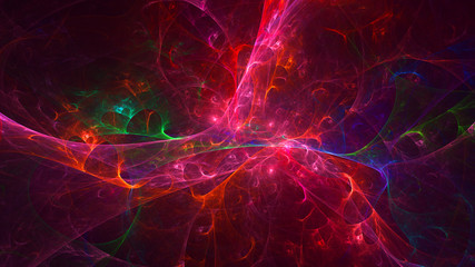 Fractal 3D rendering abstract and shiny background
