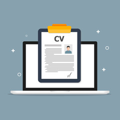 A man's resume tablet is depicted on a white background. The handle is on the right.