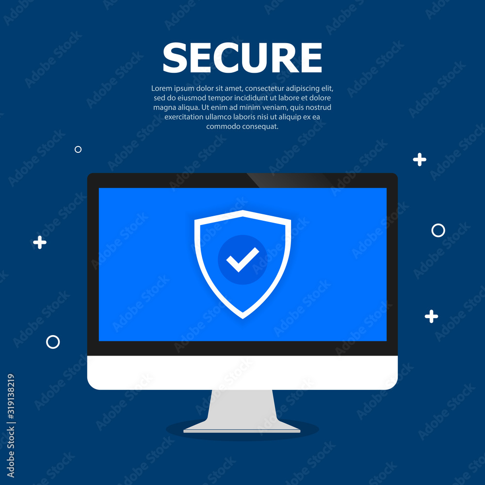 Poster the security token on the screen computer. dark blue background and white text on top.