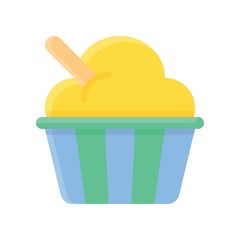 cup ice cream with stick related sweets and candy vector in flat design