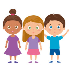 cute little children avatar character vector illustration design