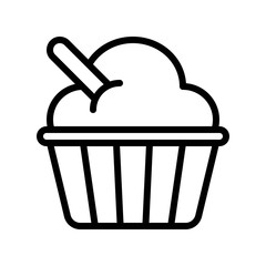 cup ice cream with stick related sweets and candy vector in lineal style
