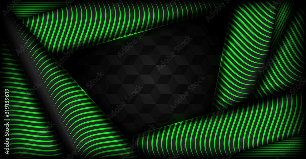 Aufkleber abstract green background with overlap layer