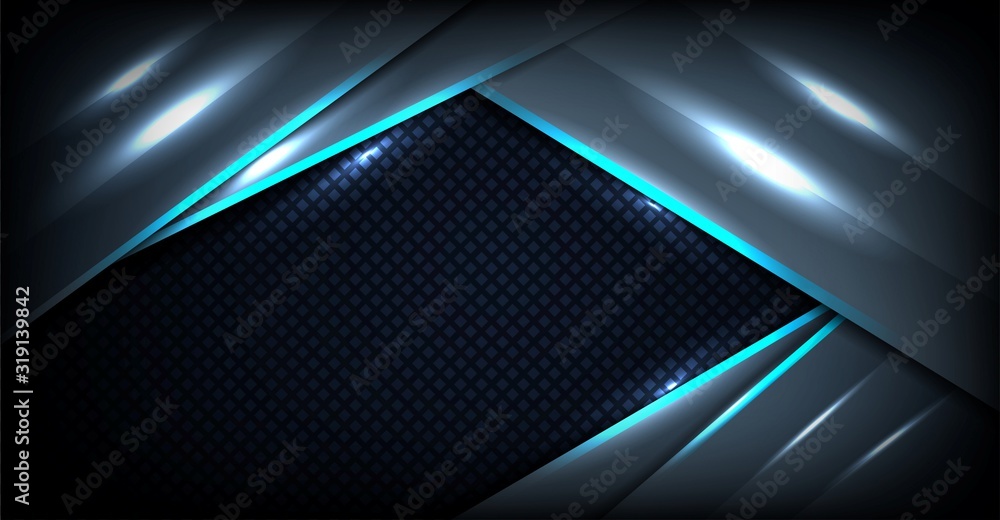 Poster abstract dark overlap layer background with blue light