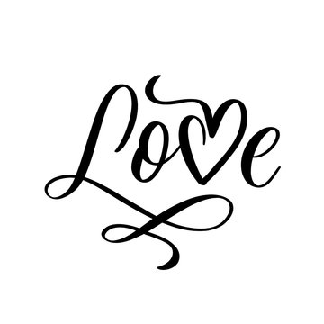 Love. Hand Lettering inscription vector.