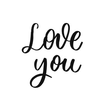 Love you. Hand Lettering inscription vector.
