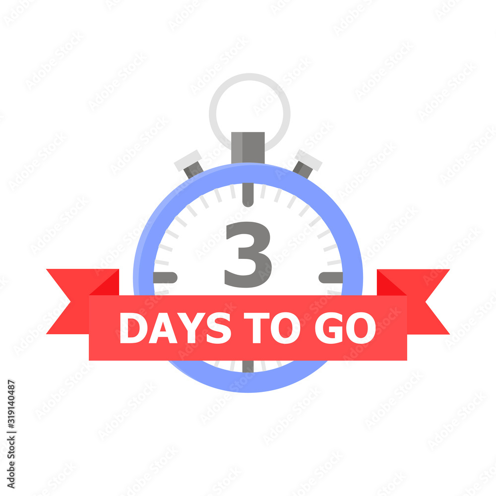Poster The blue clock with the number 4 and the red tape on which is written 