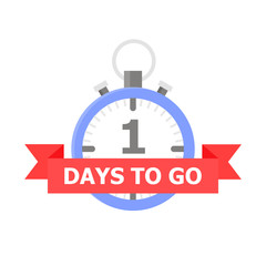 The blue clock with the number 1 and the red tape on which is written 