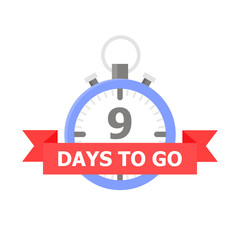 The blue clock with the number 9 and the red tape on which is written 