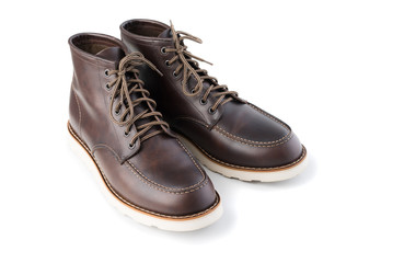 men brown work boots