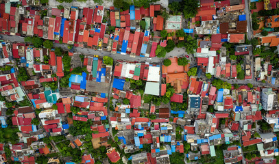 July 24/2019 aerial view at Phu Thuong Doan street during midday, Hai Phong