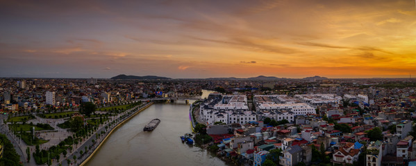 Sunset at Tam bac river, Haiphong, Vietnam