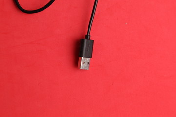 usb cable in color background
