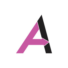 letter A arrow geometric simple logo vector