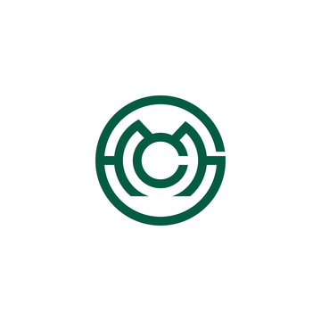 letter g m c symbol circle geometric line logo vector