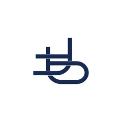 letter tb linked flat overlapping design symbol logo vector